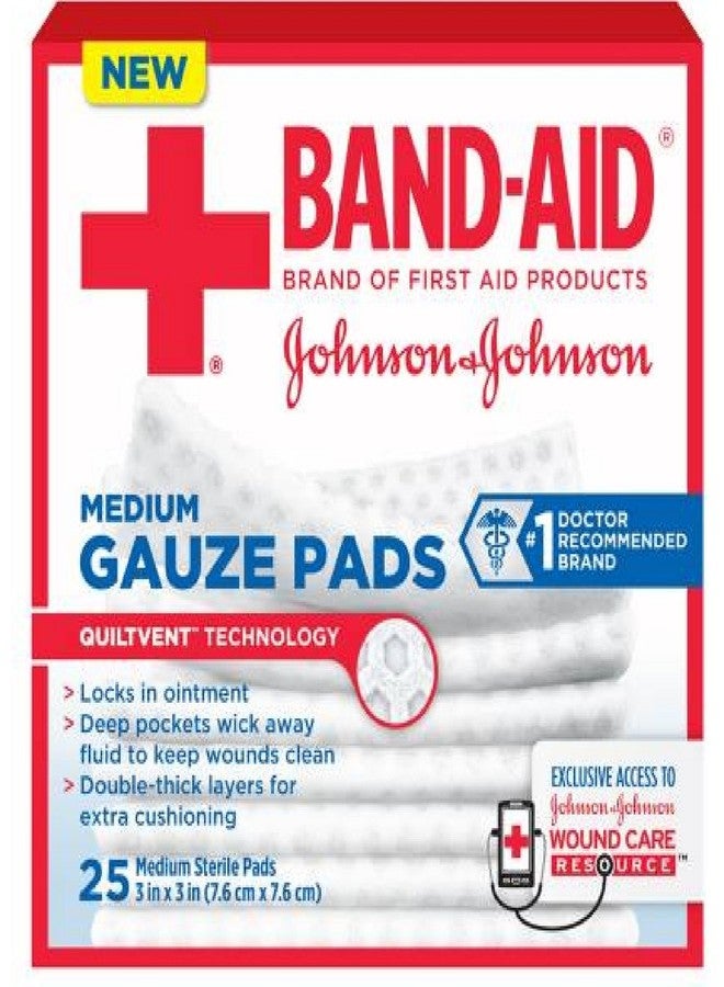 BAND-AID® Brand CUSHION-CARE™ Gauze Pads 3in x 3in, 25 count